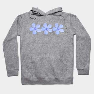 Three Blue Flowers Floral Photo Hoodie